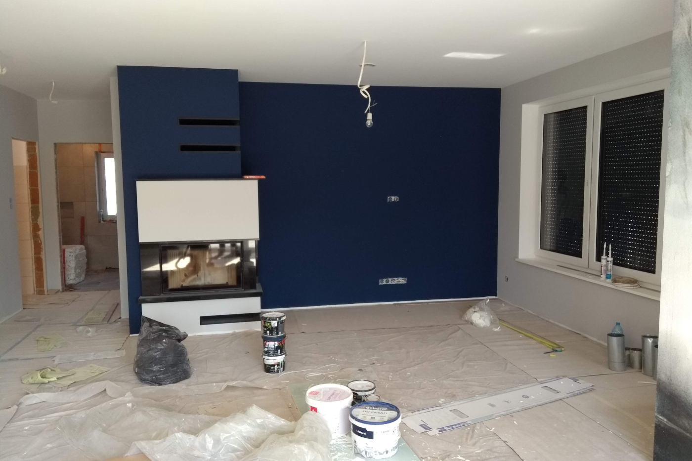 ściana z kominkiem remonty mielec